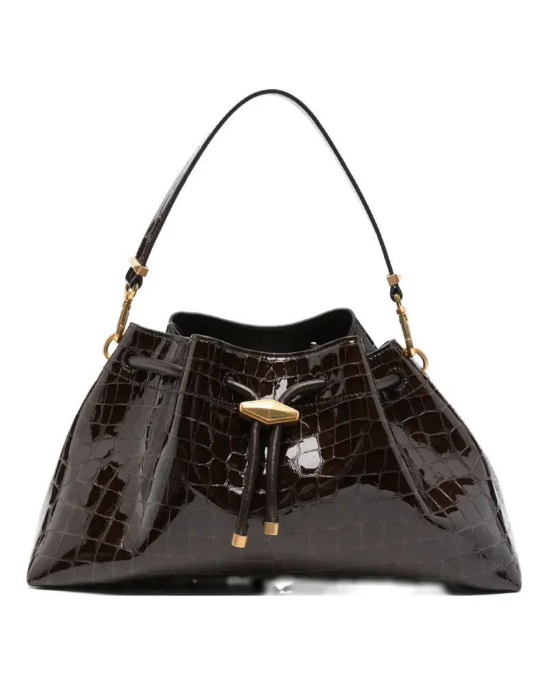 Jimmy Choo croc-effect drawstring leather tote bag - Braun Braun
