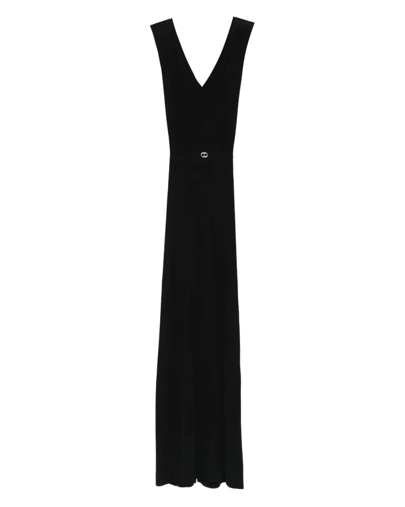 Twin-Set Midikleid mit Falten - Schwarz Schwarz