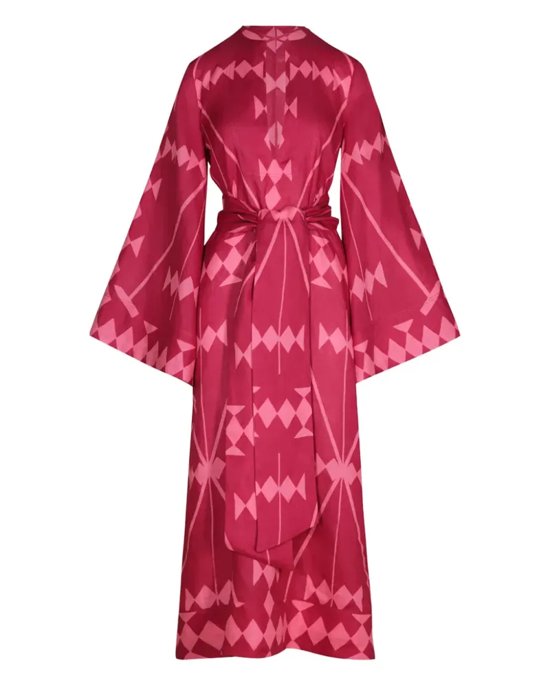 Johanna Ortiz Savannah Maxikleid mit geometrischem Print - Rosa Rosa