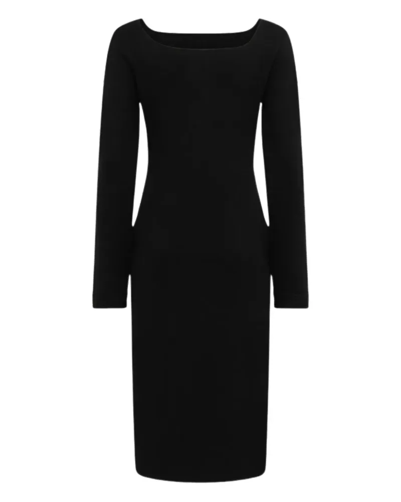 Blumarine Midikleid mit Knopfdetail - Schwarz Schwarz