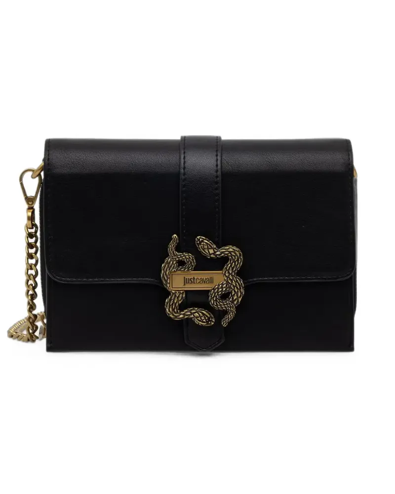 Just Cavalli snake-plaque mini bag - Schwarz Schwarz