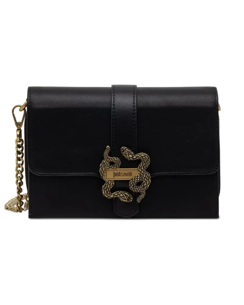 Just Cavalli Mini-Tasche mit Schlangenschild - Schwarz Schwarz