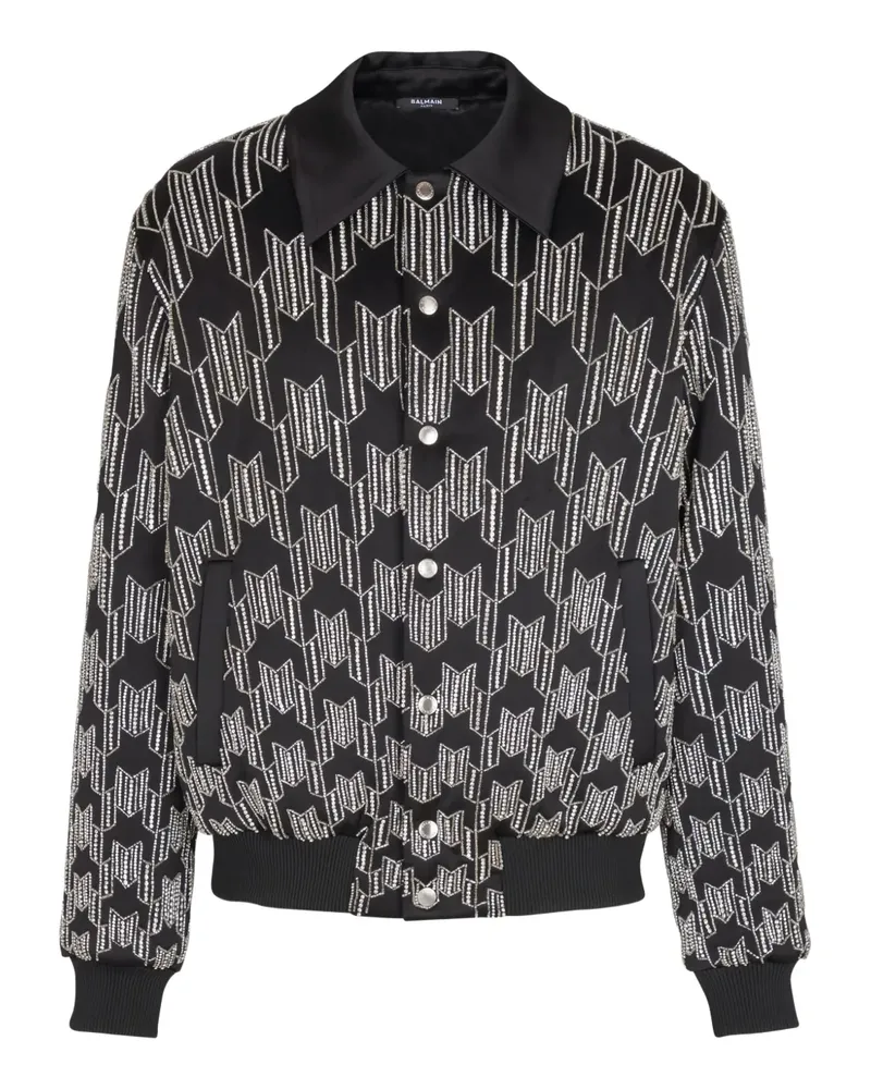 Balmain Bomberjacke mit Kristallen - Schwarz Schwarz