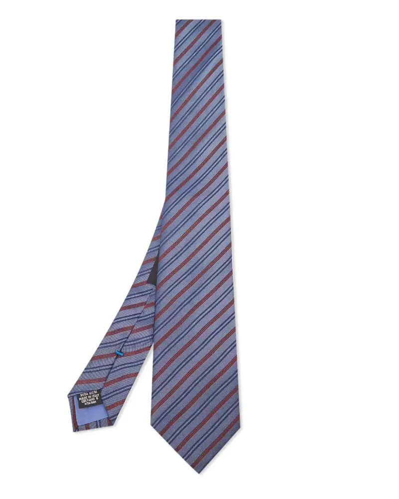 HUGO BOSS Pre-owned Seidenkrawatte mit Streifen - Blau Blau