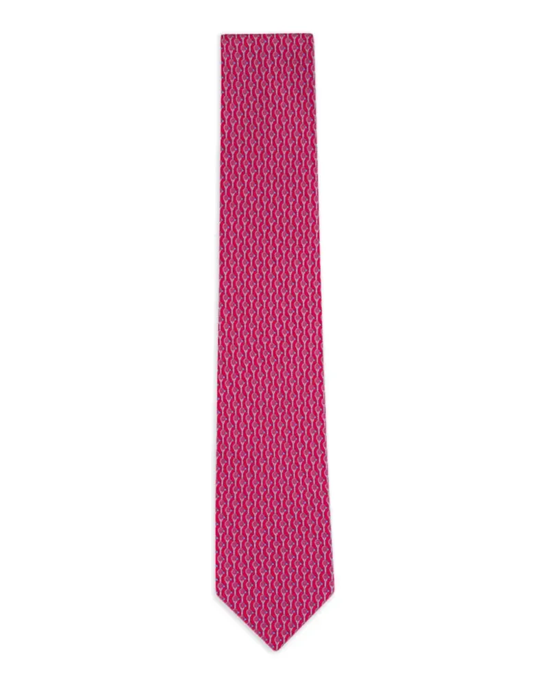 Ferragamo Seidenkrawatte mit Tennis-Print - Rot Rot