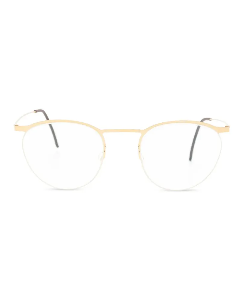 Lindberg Halbrand-Brille mit rundem Gestell - Gold Gold