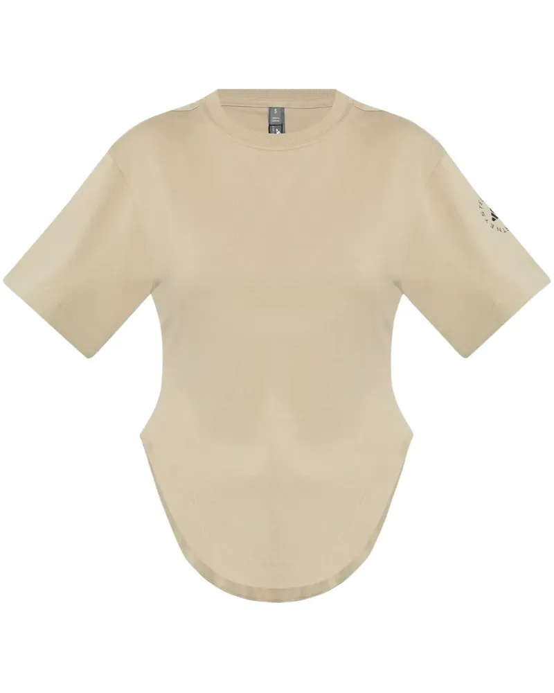 adidas T-Shirt mit Logo-Print - Nude Nude