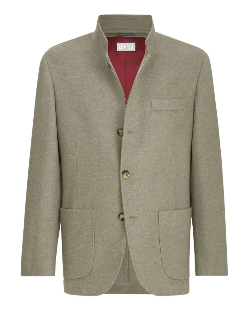 Brunello Cucinelli lightweight water-resistant cashmere outerwear blazer - Grau Grau