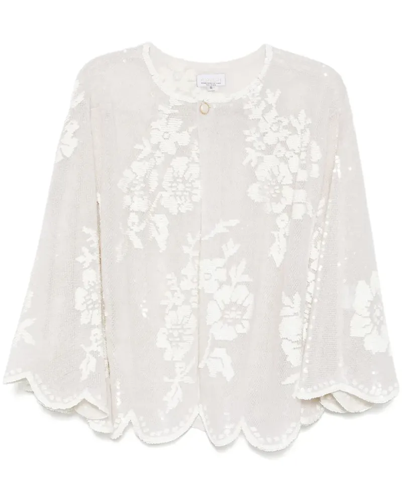 ASHISH Bluse mit Pailletten - Weiß Weiß