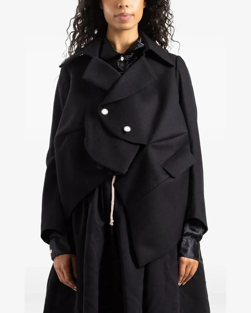 Comme des Garçons Asymmetrische Jacke mit Einsätzen - Schwarz Schwarz
