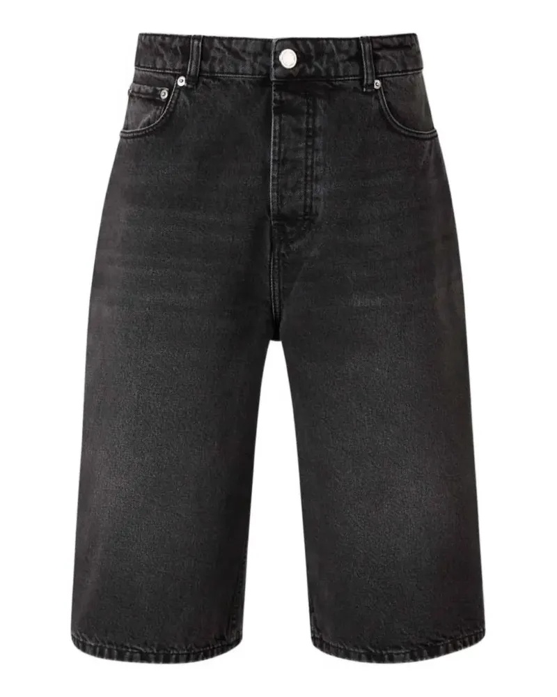 AMI Paris button fly denim shorts - Schwarz Schwarz