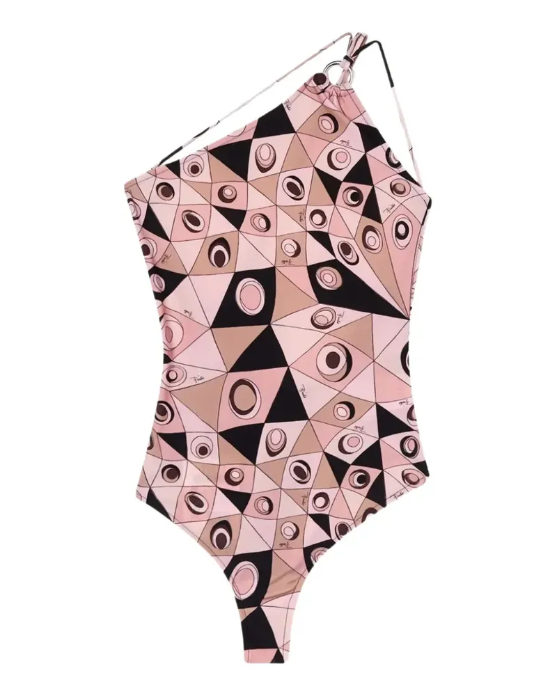 Emilio Pucci one-shoulder geometric swimsuit - Rosa Rosa