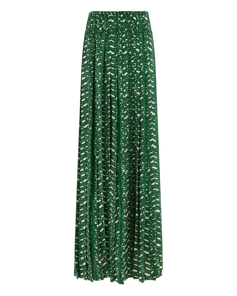 Ferragamo Seiden-Maxirock mit Falten - Green Green
