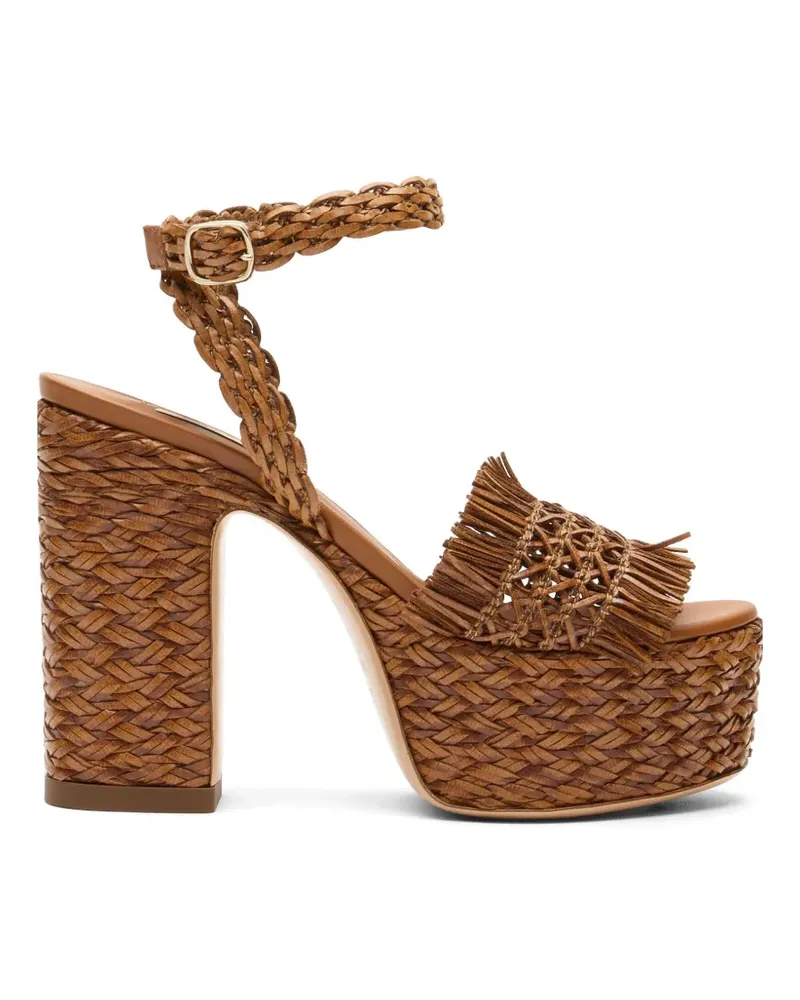 Casadei fringed heeled sandals - Braun Braun