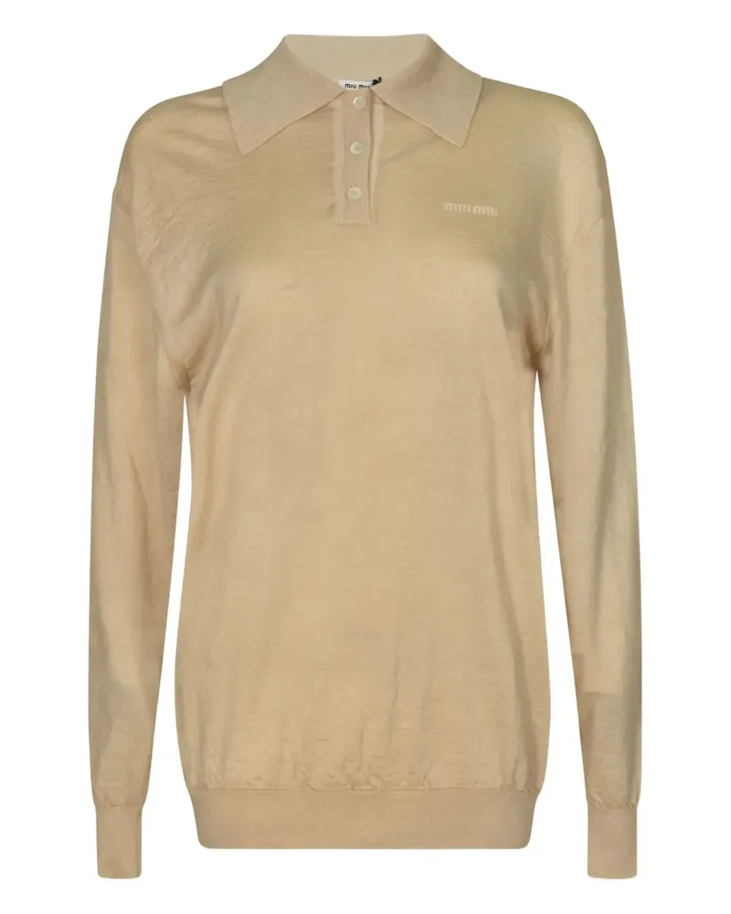 Miu Miu Poloshirt mit langen Ärmeln - ALBINO Albino