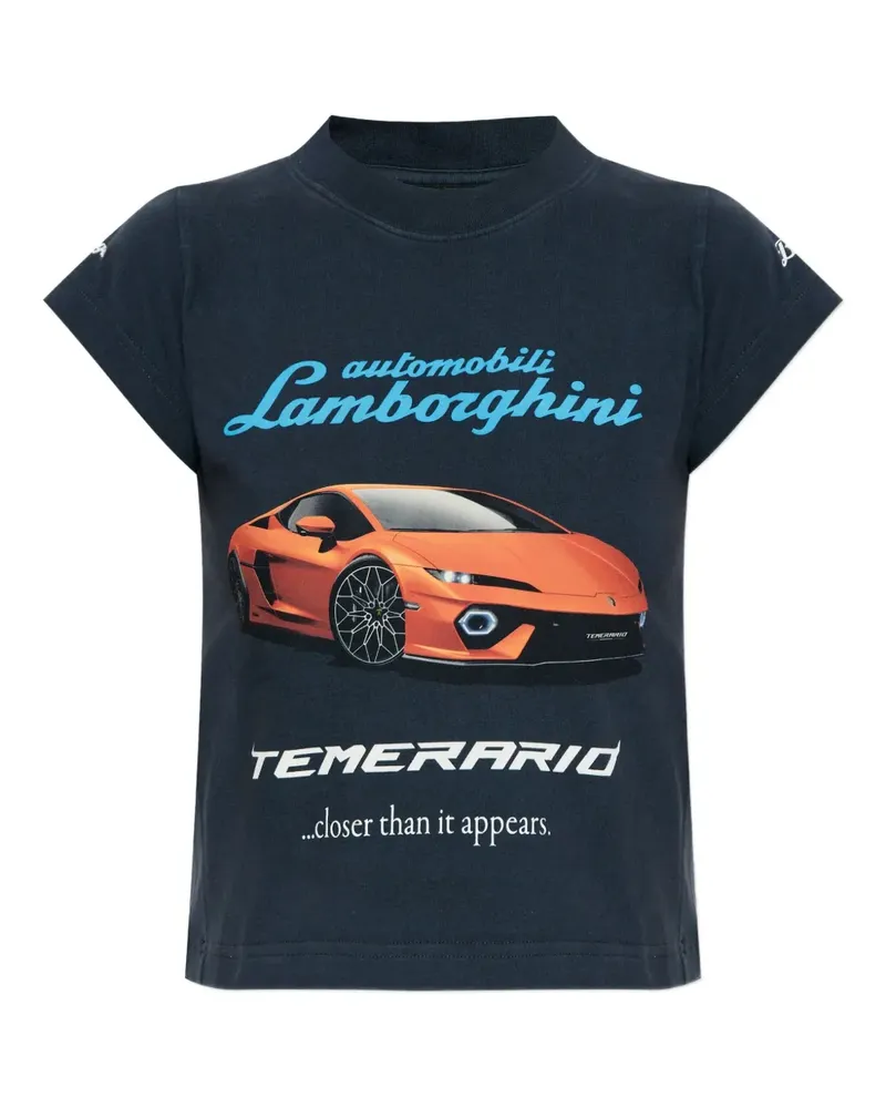 Balenciaga Lamborghini T-Shirt mit Auto-Print - Schwarz Schwarz