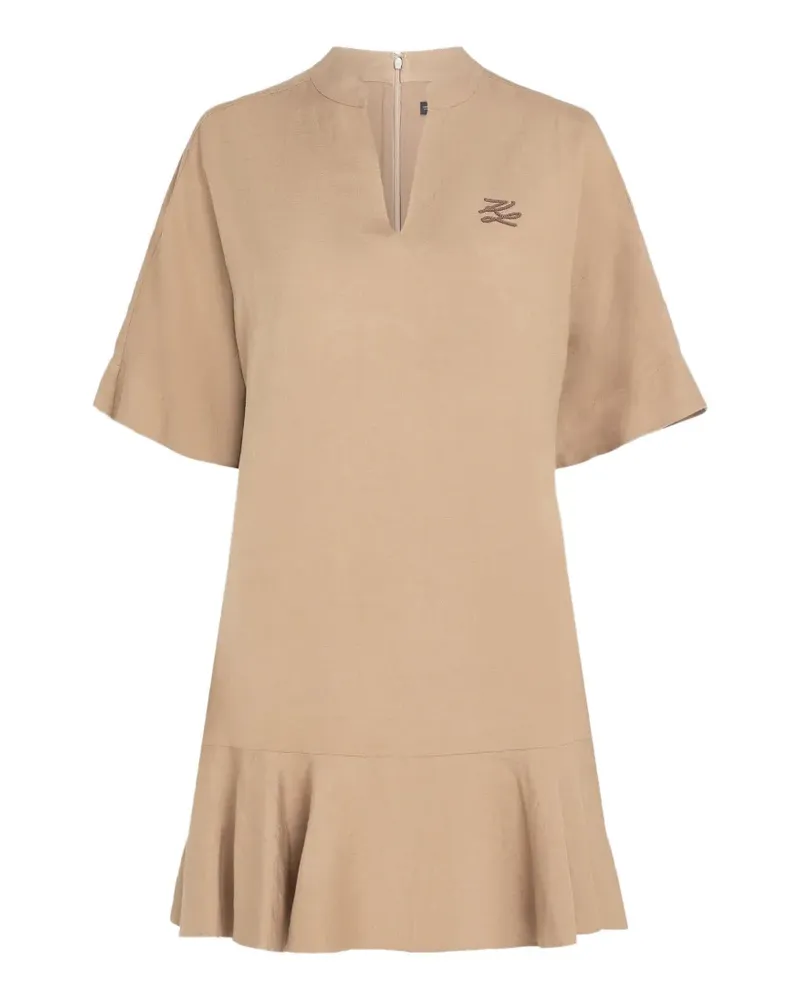 Karl Lagerfeld Kleid mit V-Ausschnitt - Braun Braun