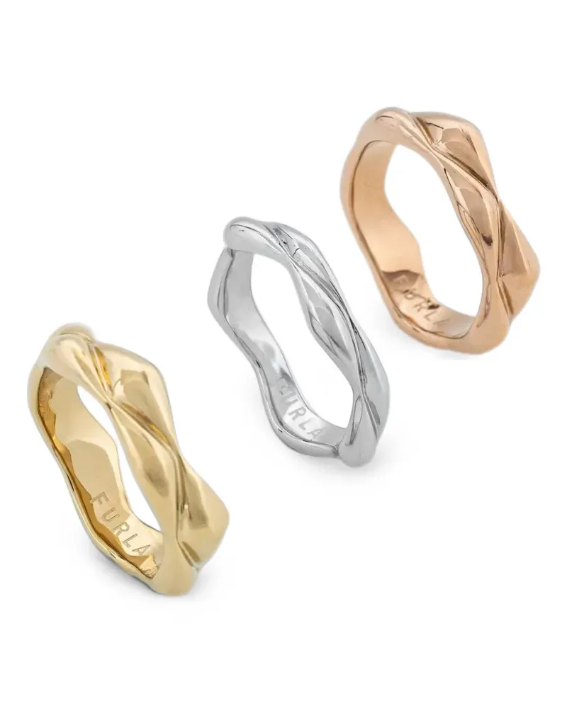 Furla twisted set of three rings - Gold Gold