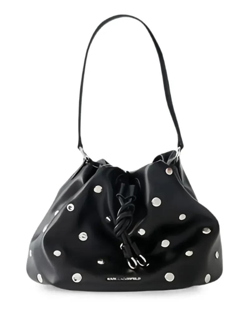 Karl Lagerfeld studded K/Studded Dome bucket bag - Schwarz Schwarz