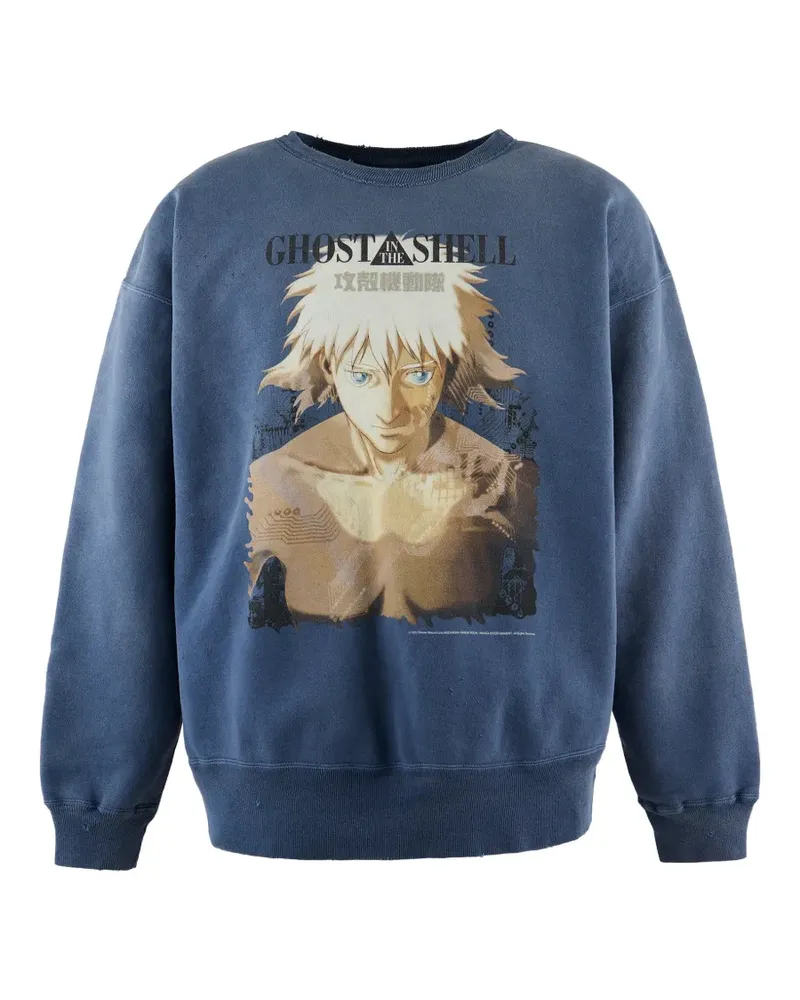 SAINT MXXXXXX Ghost in the Shell Pullover mit grafischem Print - Blau Blau
