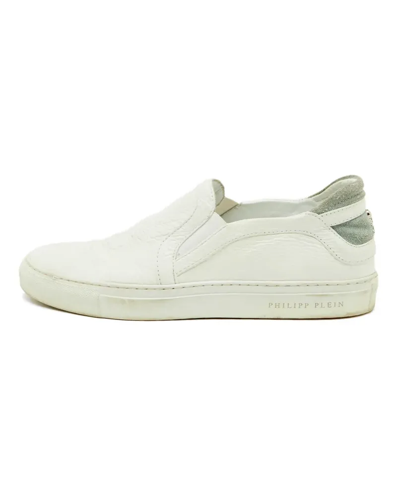 Philipp Plein skull-embossed slip-on sneakers - Weiß Weiß