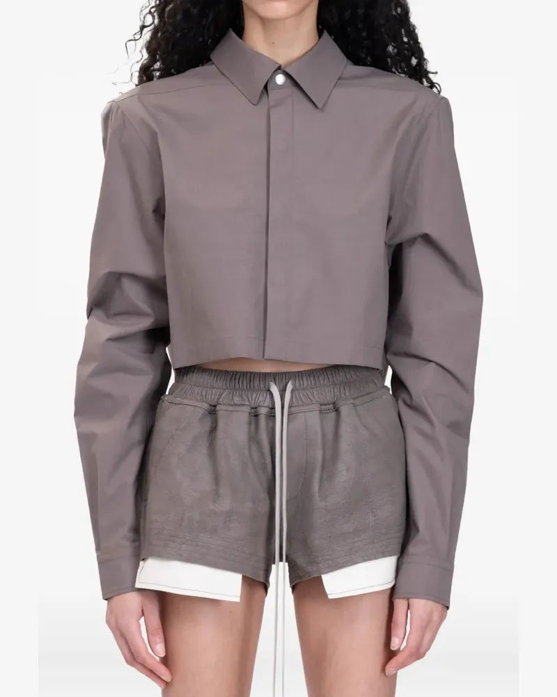 Rick Owens Hemdjacke im Cropped-Design - Braun Braun