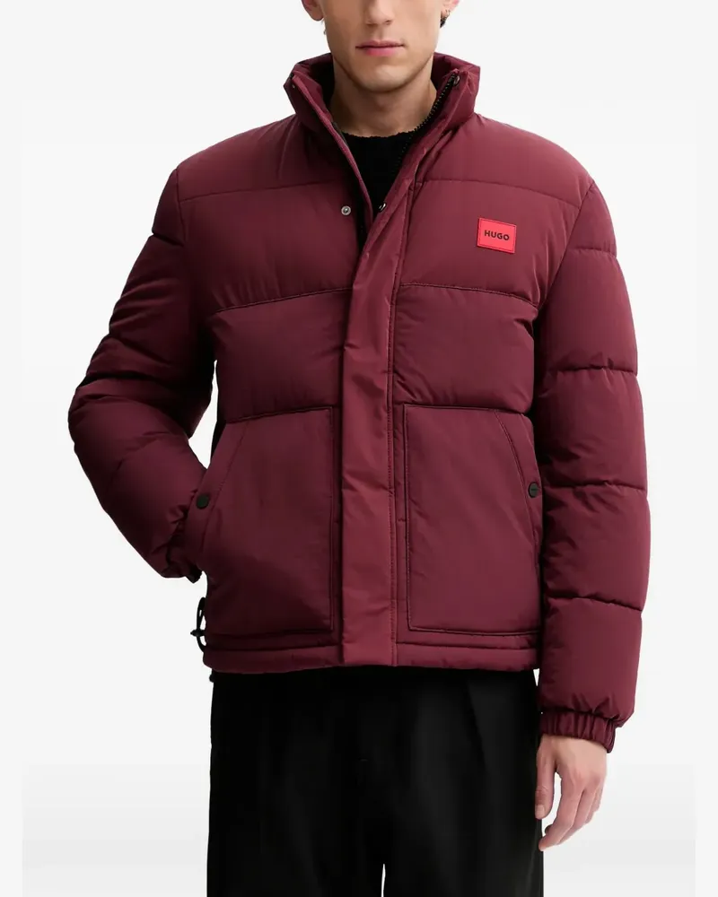 HUGO BOSS logo-patch puffer jacket - Rot Rot