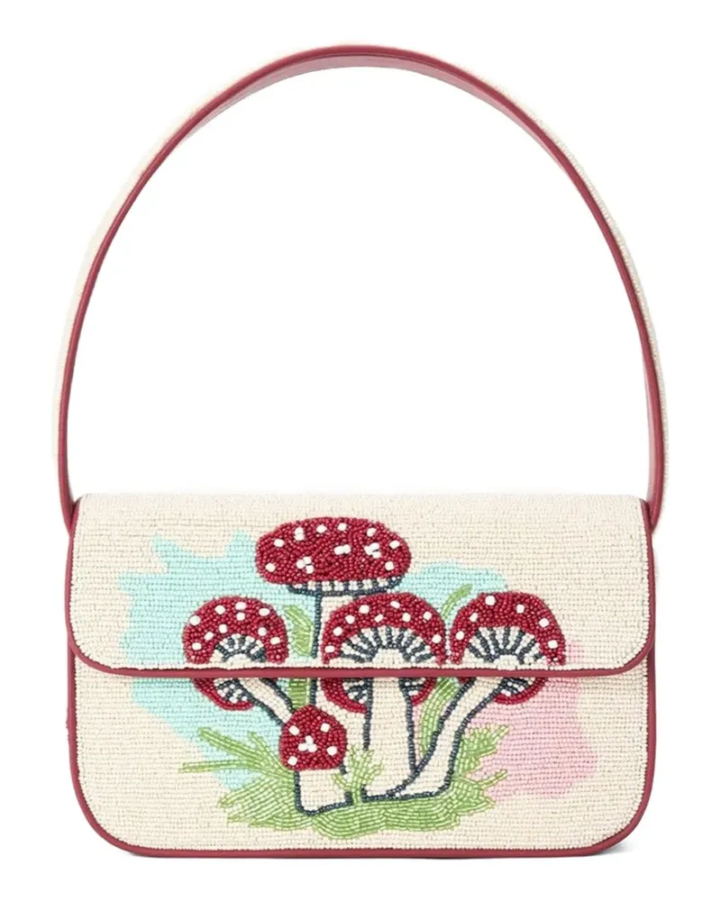 STAUD Tommy beaded mushroom shoulderbag - Nude Nude