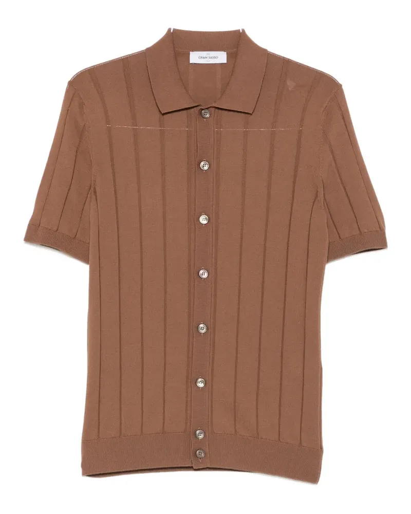 Gran Sasso ribbed-knit short-sleeve shirt - Braun Braun