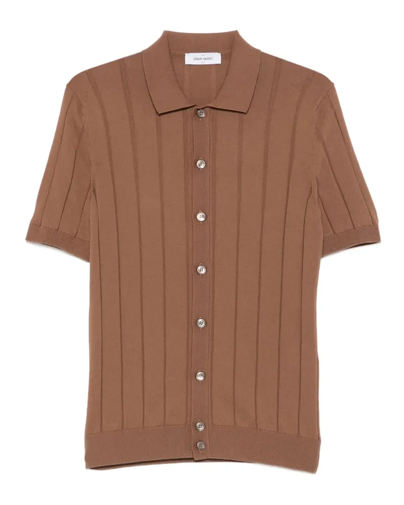Gran Sasso ribbed-knit short-sleeve shirt - Braun Braun