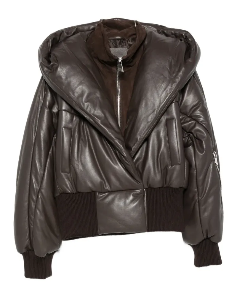 ATTICO quilted hooded jacket - Braun Braun