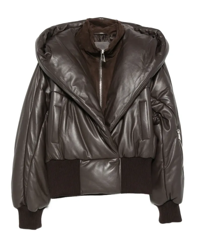 ATTICO quilted hooded jacket - Braun Braun