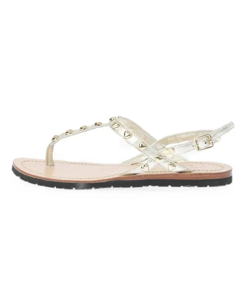 Moschino heart-stud thong sandals - Gold Gold