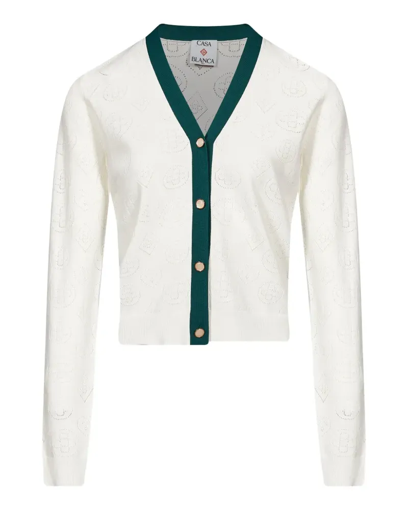 Casablanca Paris Cardigan mit Monogramm - Weiß Weiß