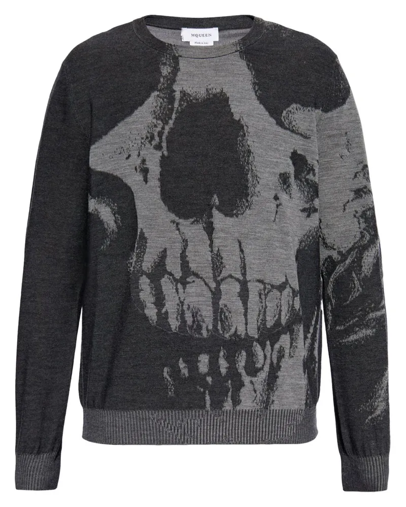 Alexander McQueen Pullover mit Totenkopf-Intarsie - Schwarz Schwarz