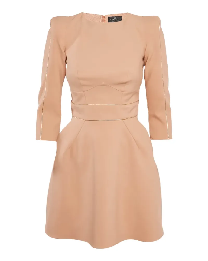 Elisabetta Franchi Paspeliertes Minikleid mit Schulterpolstern - Nude Nude