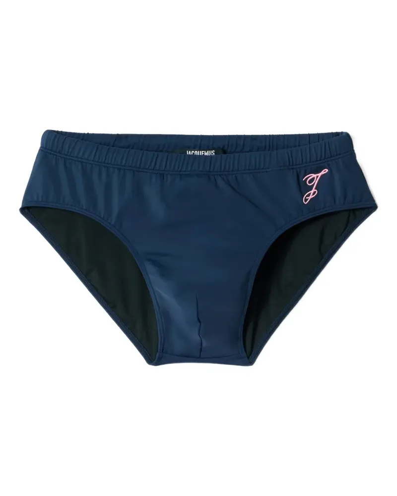 Jacquemus Le Slip De Plage logo-embroidered swimming trunks - Blau Blau