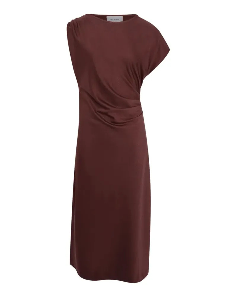 Yves Salomon Asymmetrisches Midikleid - Braun Braun