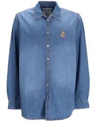 Moschino Jeanshemd mit Logo-Stickerei Blau