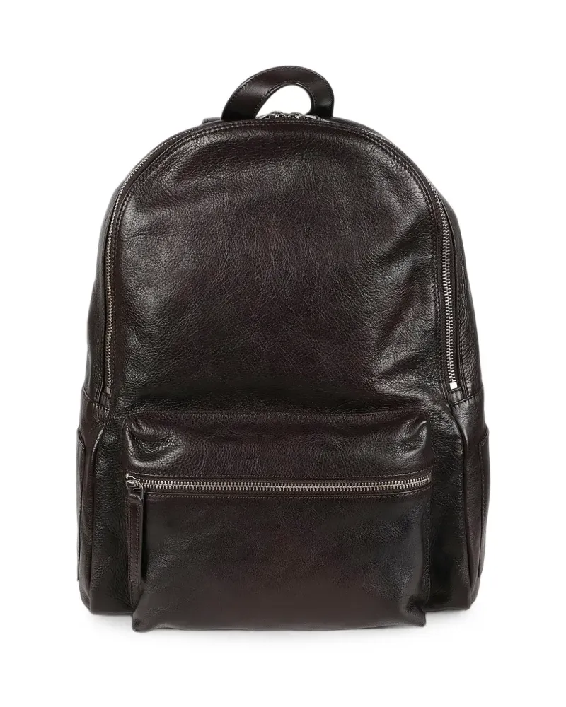 Orciani Rucksack aus gekörntem Leder - Braun Braun