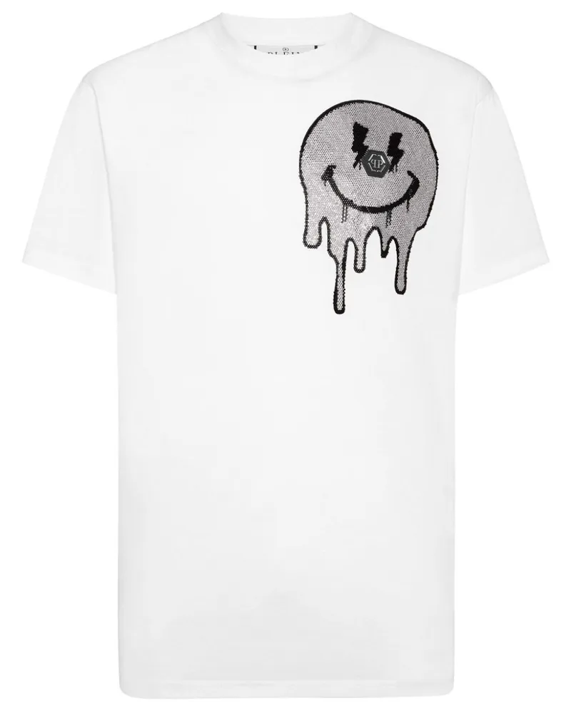 Philipp Plein Smile T-Shirt mit Nieten - Weiß Weiß