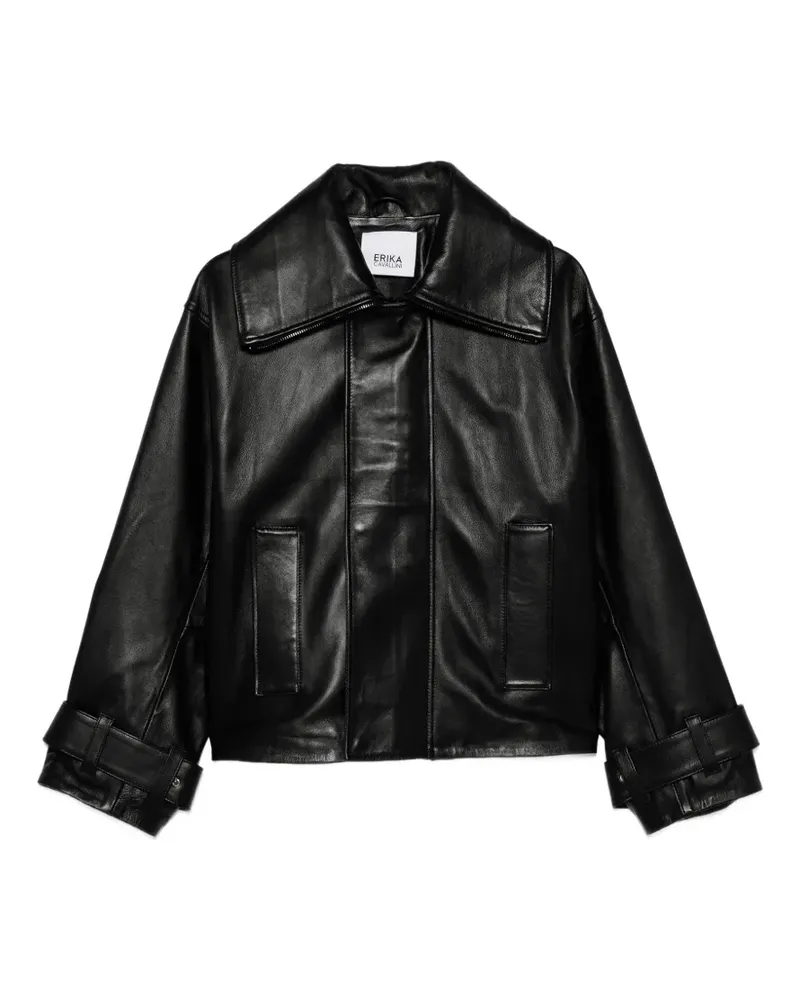 Erika Cavallini Jacke mit Oversized-Kragen - Schwarz Schwarz