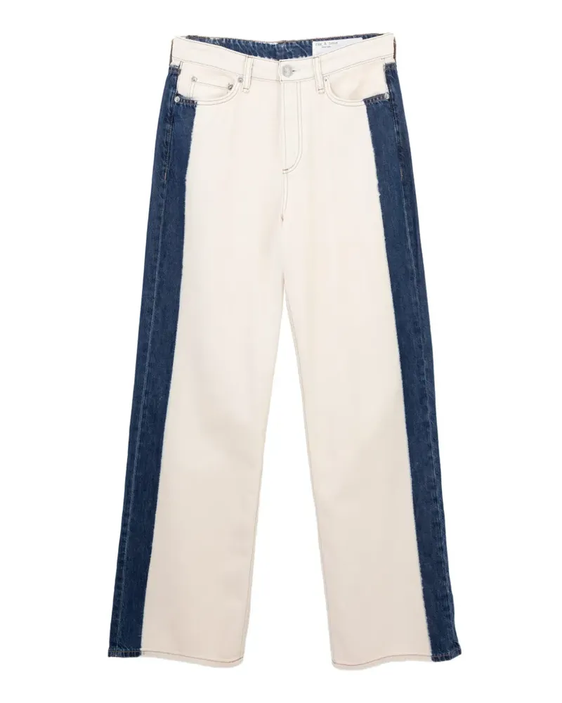 Rag & Bone Zweifarbige Straight-Leg-Jeans - Nude Nude