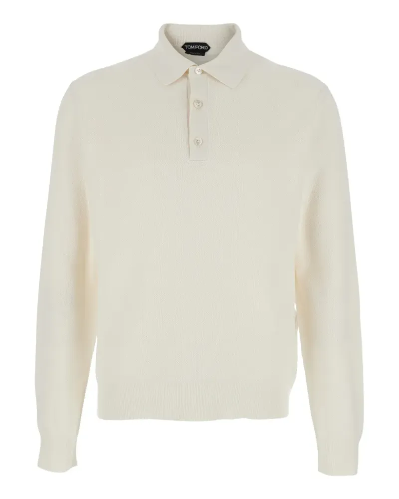 Tom Ford buttoned silk polo shirt - Nude Nude