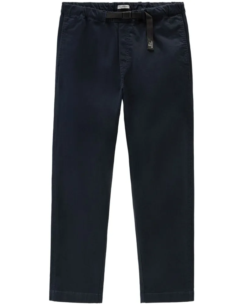 Woolrich Straight-Leg-Hose mit Gürtel - Blau Blau