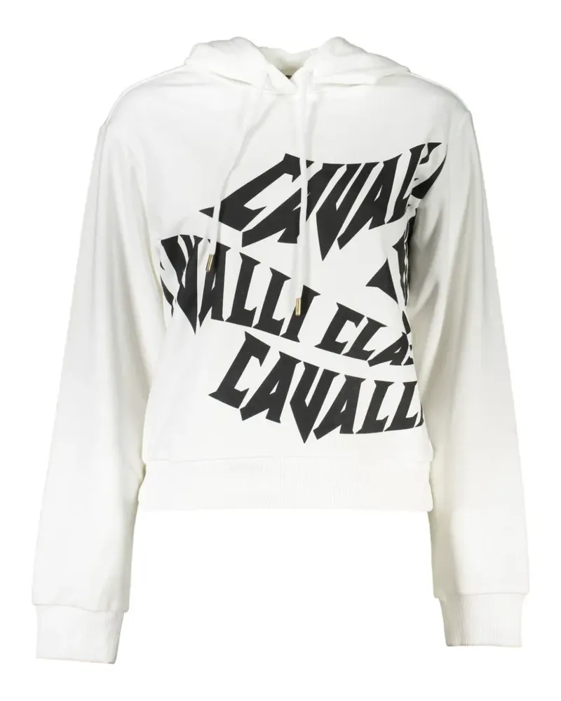 Roberto Cavalli logo-print hoodie - Weiß Weiß