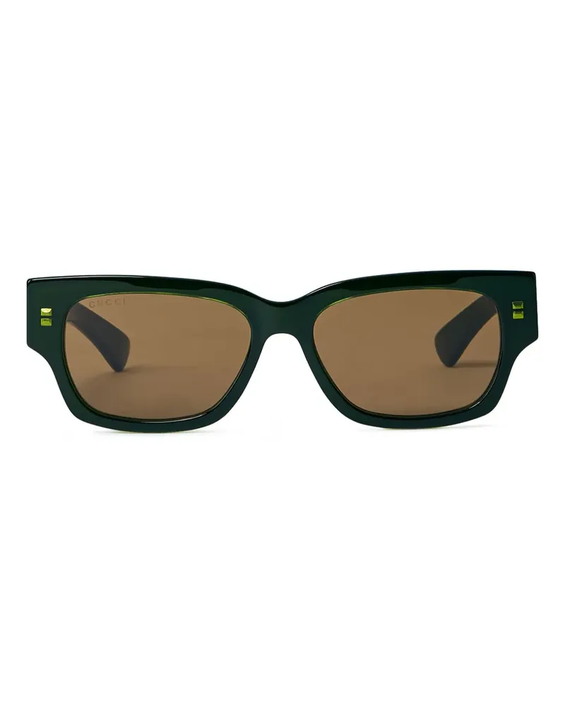 Gucci Sonnenbrille mit eckigem Gestell - Schwarz Schwarz