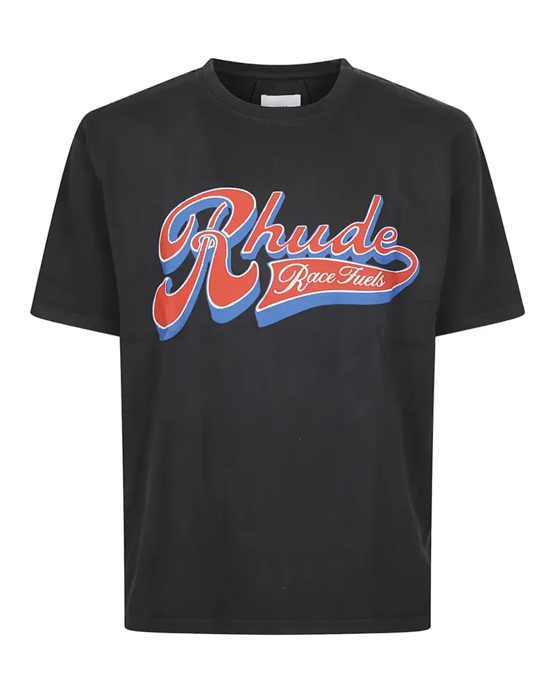 RHUDE logo-print T-shirt - Schwarz Schwarz