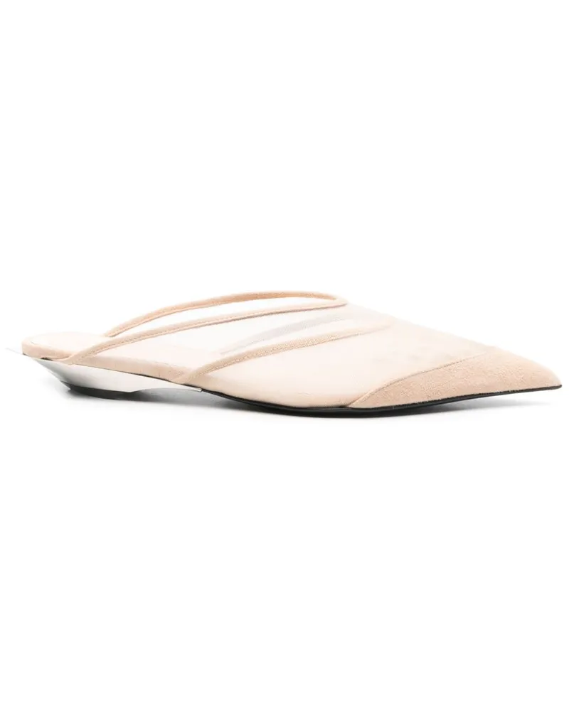 Thierry Mugler Fang Mules 40mm - Nude Nude