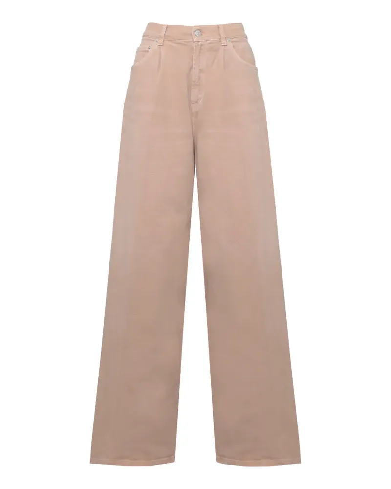 Dondup wide-leg cotton trousers - Nude Nude